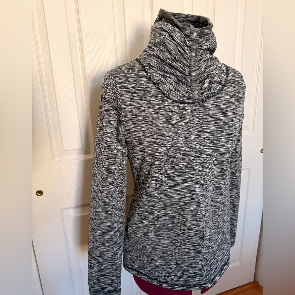 Athleta Black and White Cowl Neck Sweater